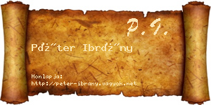 Péter Ibrány névjegykártya